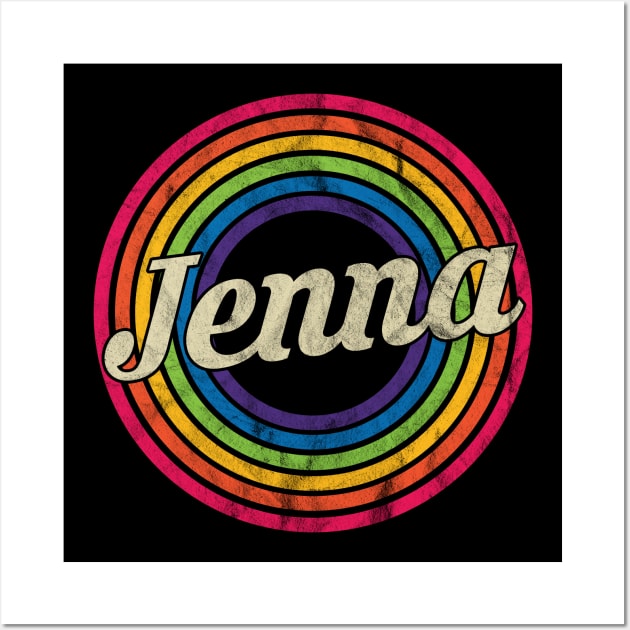 Jenna - Retro Rainbow Faded-Style Wall Art by MaydenArt